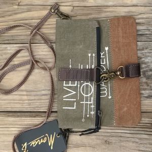 Mona B LIVE LOVE WANDER Cotton Rustic Small Crossbody Purse NEW